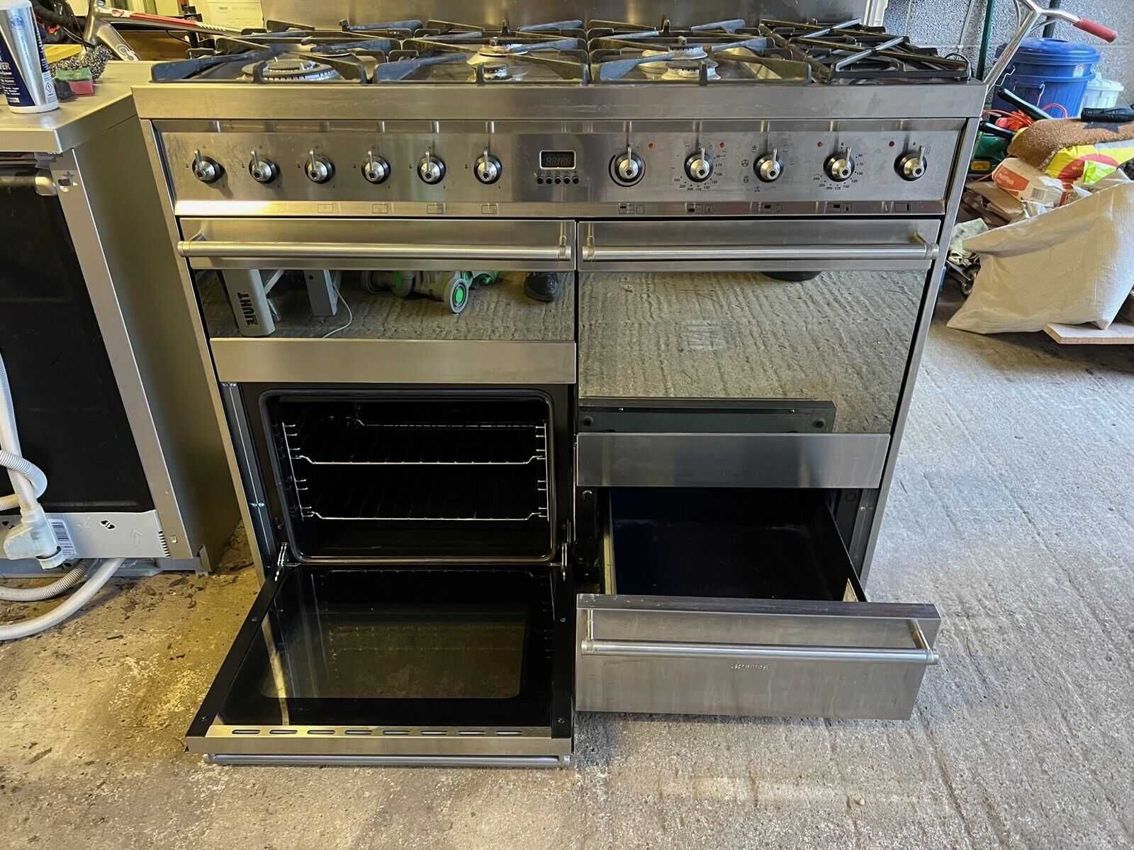 Kuchnia smeg 110 cm inox  podgrzewacz grill 2 piekarniki i 60 innych