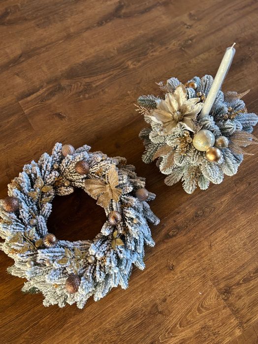 Новорічний віночок з підсвічником