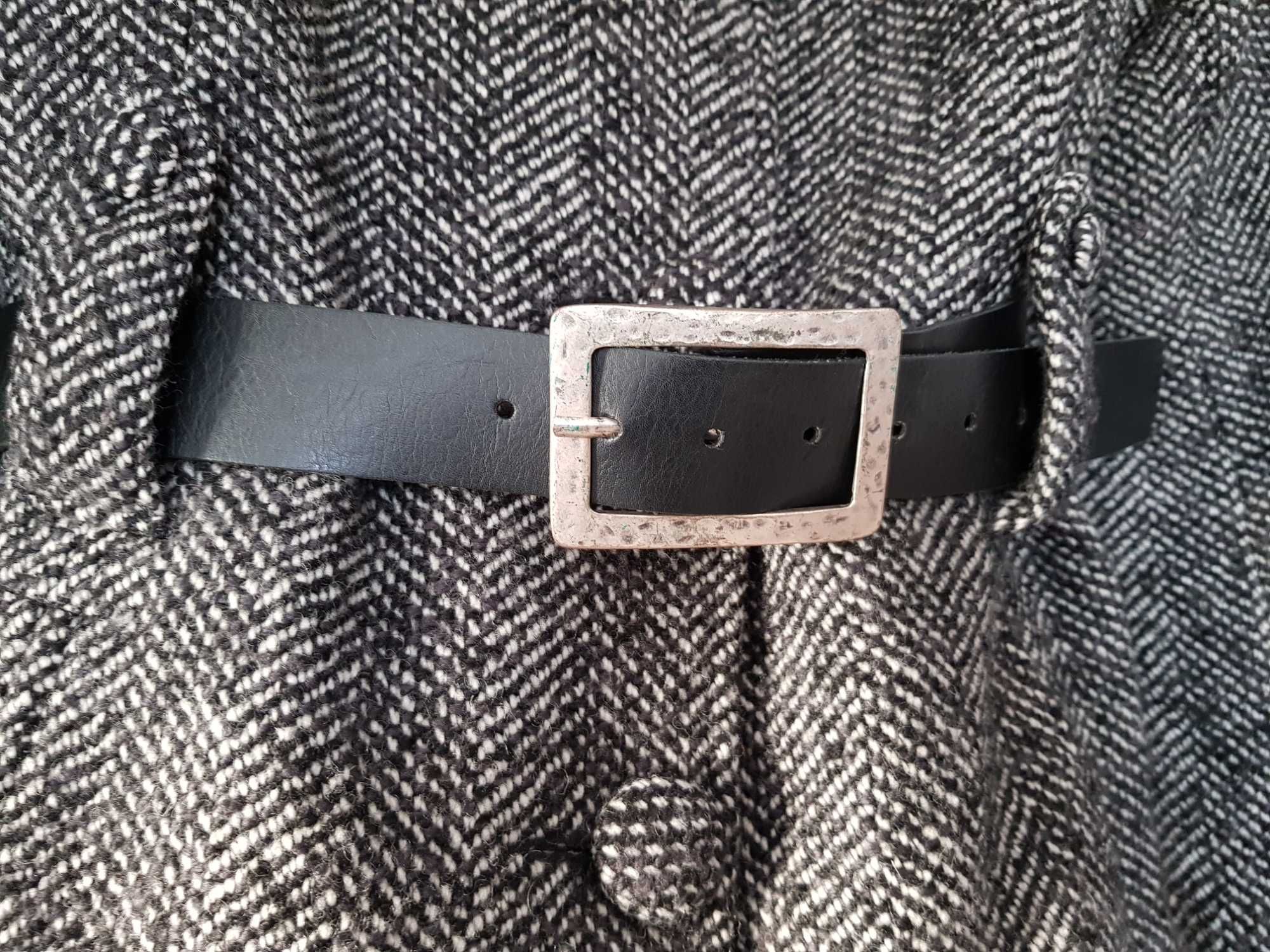 H&M tweedowa kurtka ramoneska w jodełkę r.46 – stan bardzo dobry