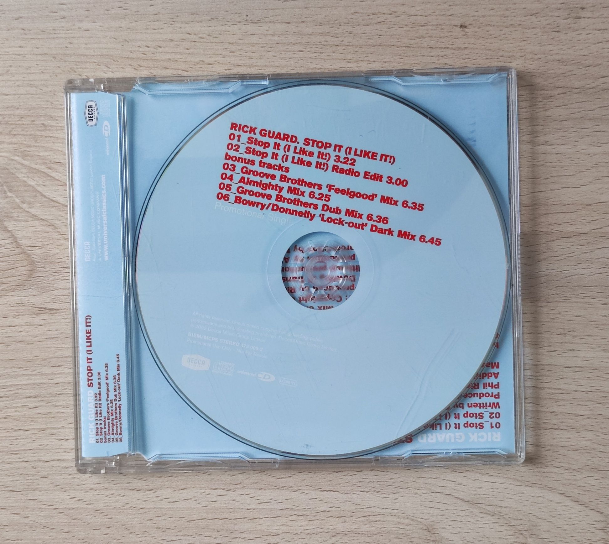 Rick Guard – Stop It I Like It! Płyta CD singiel