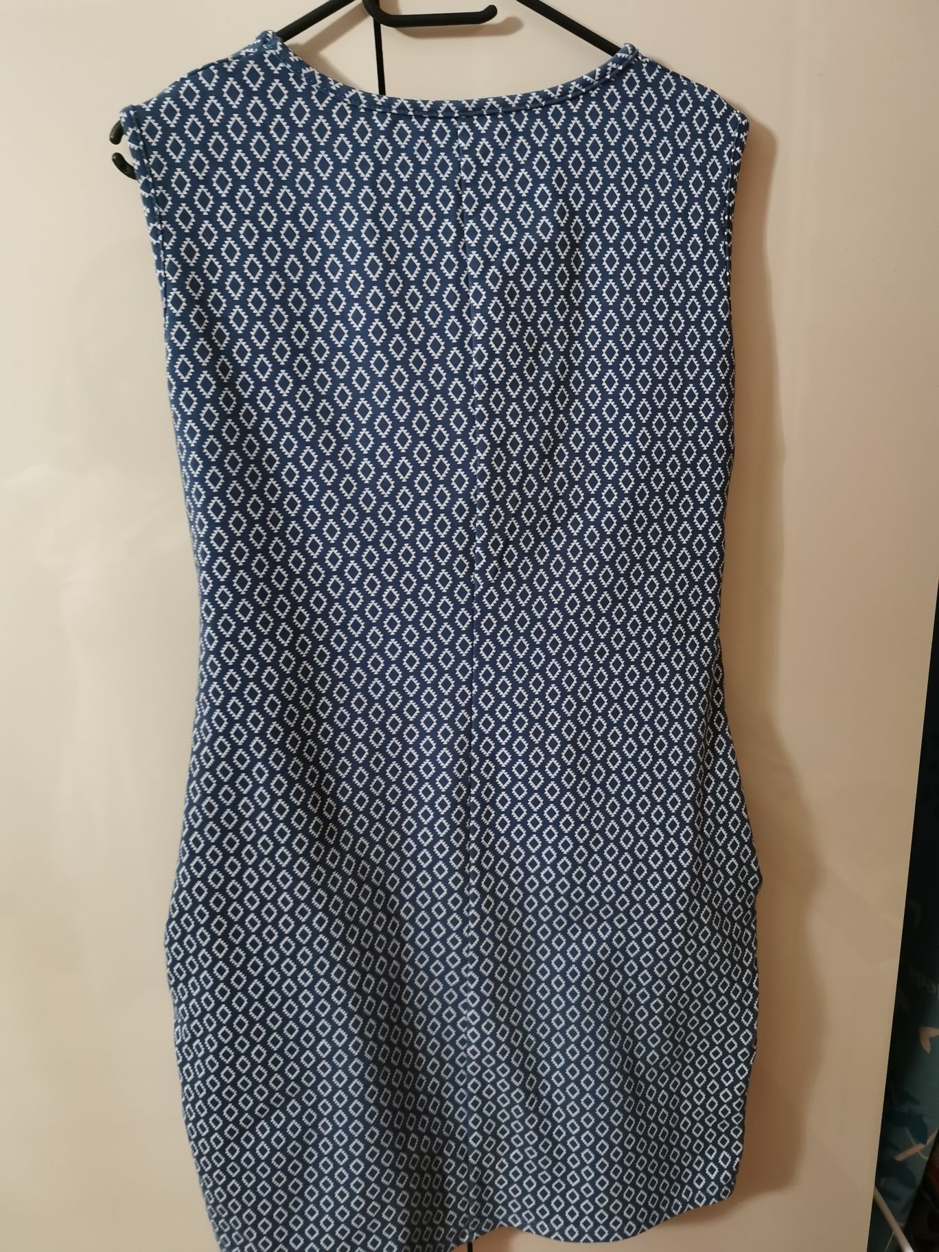 Sukienka ciążowa do karmienia Oasi 42 XL niebieska kieszenie