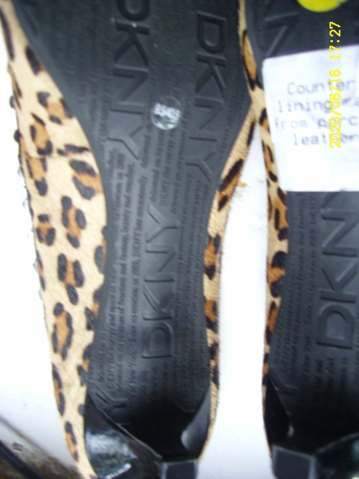 nowe DKNY czółenka buty 39 40,5 skóra pantera lakierowane