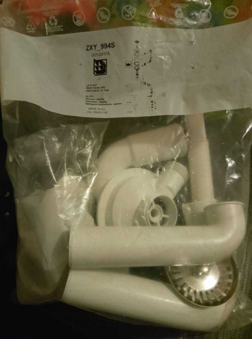 Syfon zlew granitowy space saver 1 komora przelew.Okazja.