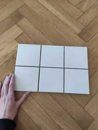 Płytki małe kremowe 10x10 cm kwadratowe off white 3, 5 m2 kuchnia