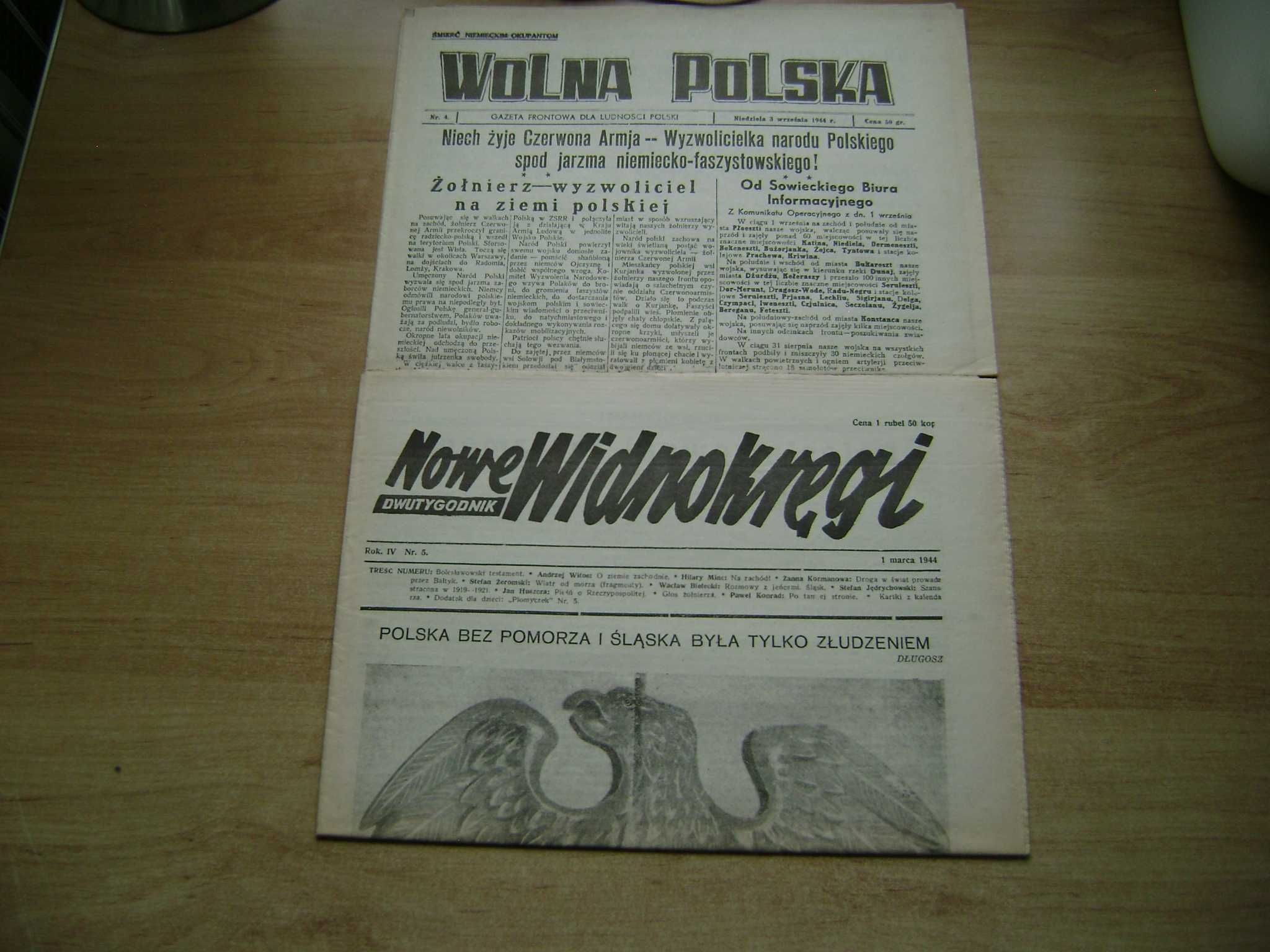 Starocie z PRL - Militaria = Gazety 1944r. Zestaw 15 sztuk Faksymile