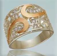 Продам кольцо серебро с золотом