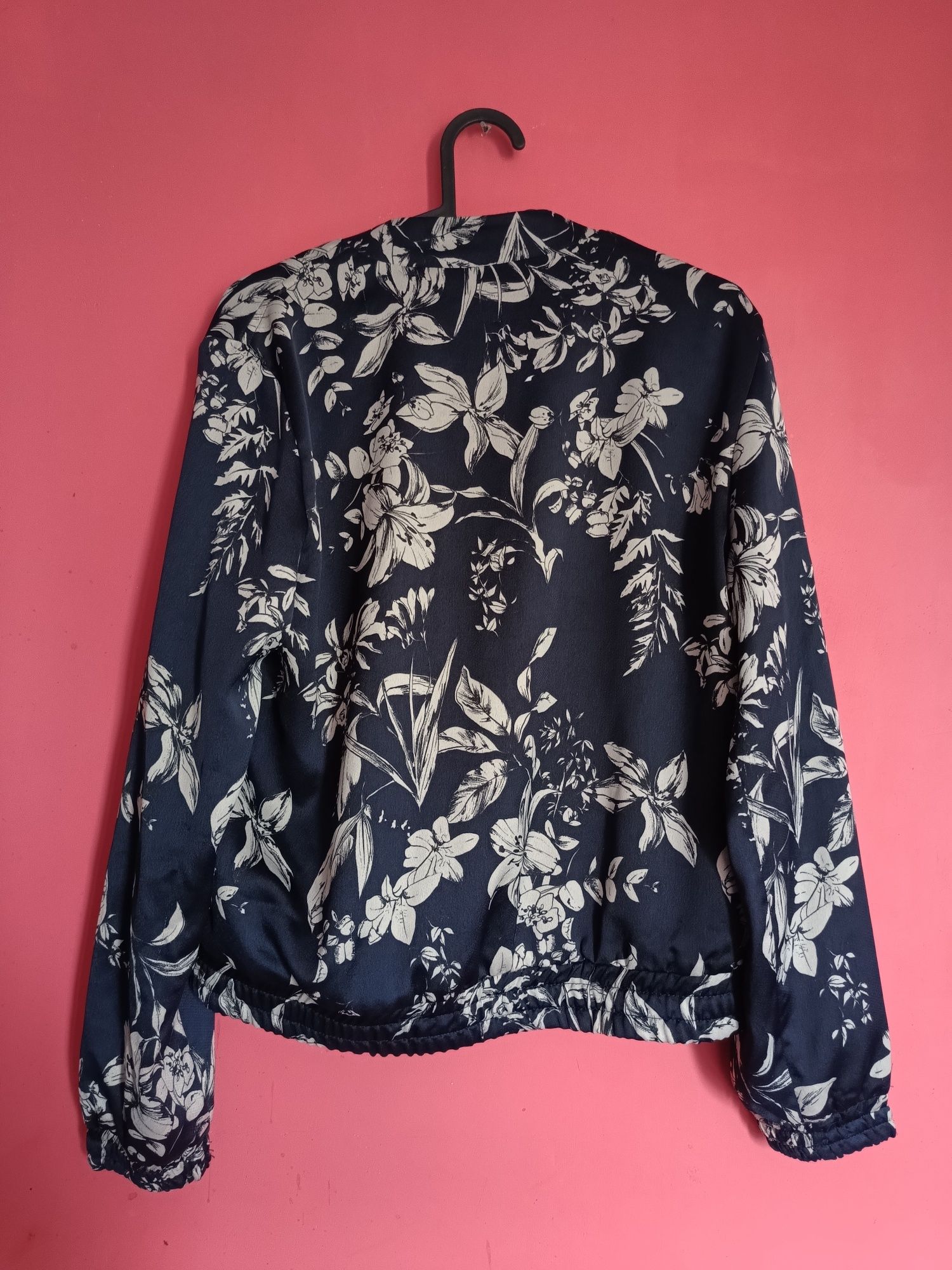 Kurtka/Bluza granatowa w kwiaty
