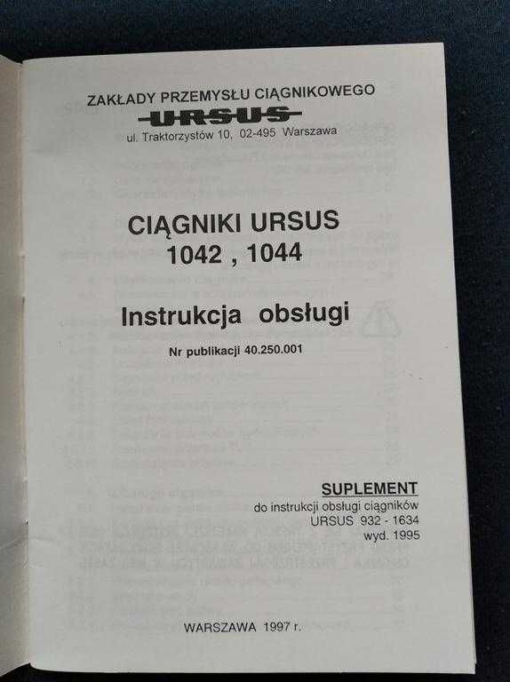 Instrukcja obsługi Ursus 1042,1044 oryginał