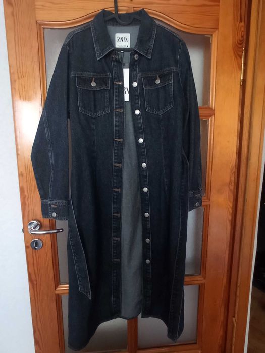 ZARA NOWA jeansowa sukienka szmizjerka 38 40