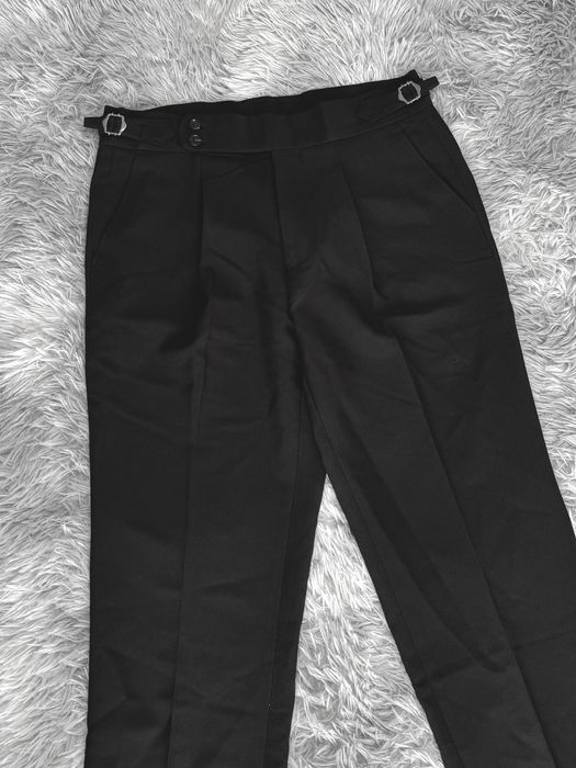 Spodnie męskie typu Italian Style z zaszewkami w kant ~ M