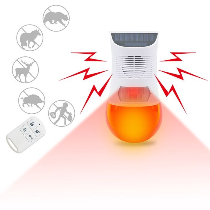 Сонячний стробоскопічний звуковий сигнал тривоги детектор руху