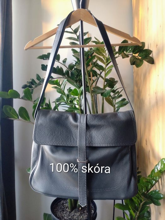 Torba skórzana listonoszka Made in Poland