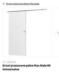 Drzwi przesuwne 80 cm białe