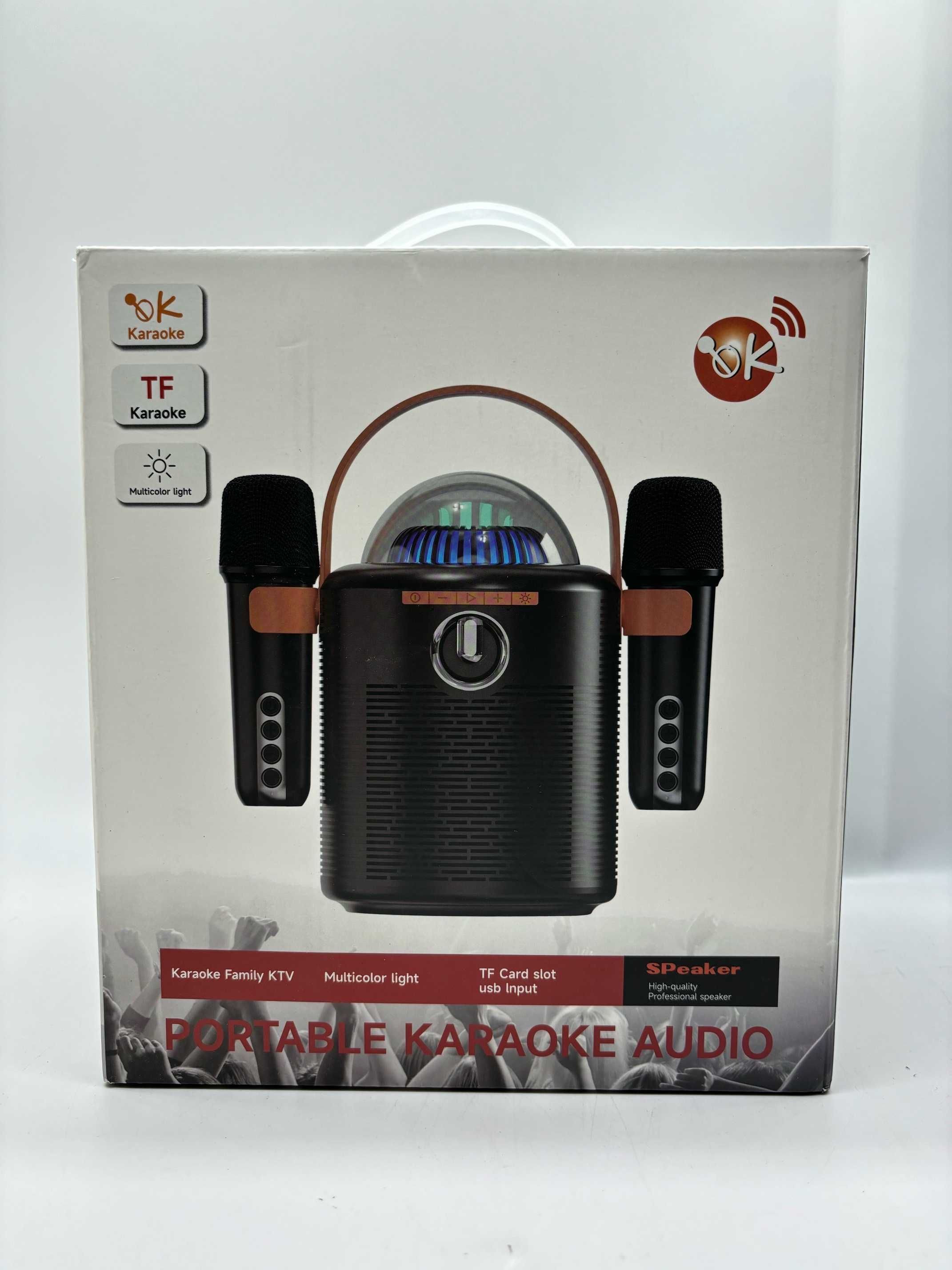 Mini sprzęt do karaoke ALPOWL głośnik z dwoma mikrofonami