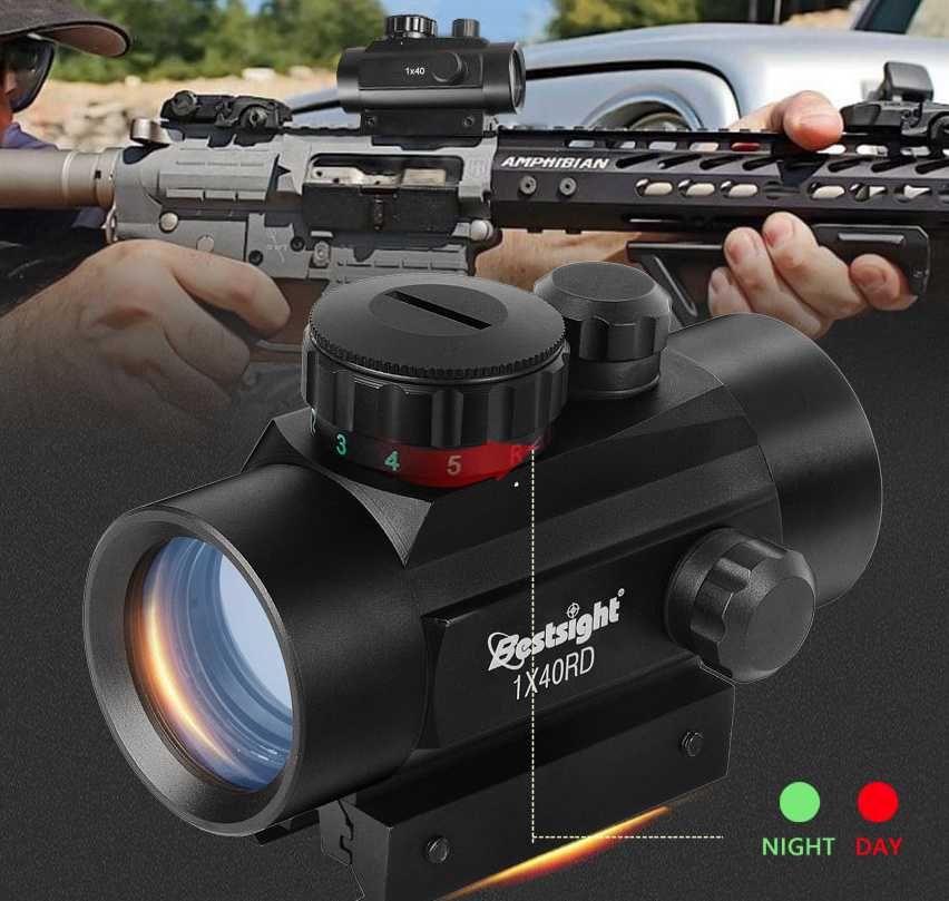 Тактический коллиматорный прицел 1x40 Red Dot для страйкбола. Новый!