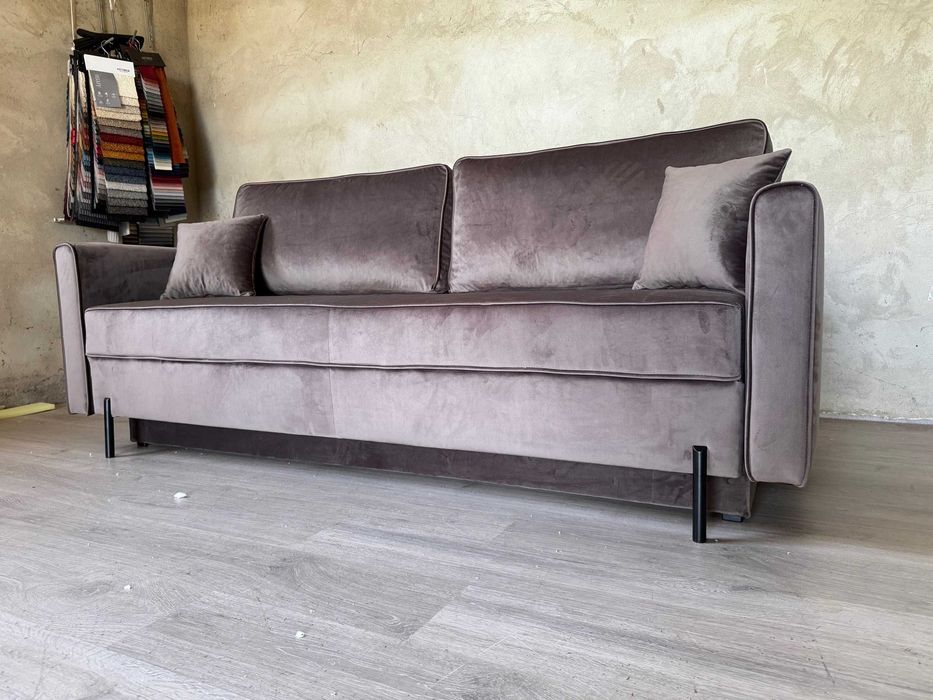 Skandynawska kanapa z funkcją spania Kopenhaga welurowa