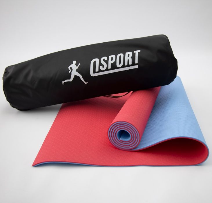Коврик для йоги фитнеса + чехол (мат спортивный) OSPORT TPE 6мм