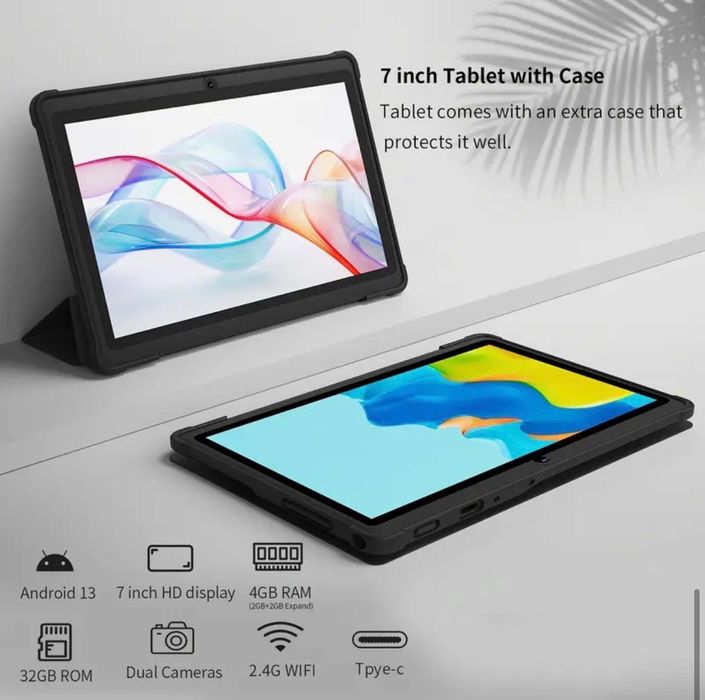 Tablet PRITOM - Android 13, 7 Polegadas com Capa Protetora