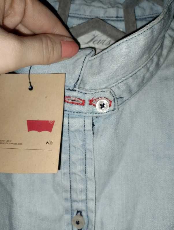 Levi's blekitna koszula  kamizelka, bluzka jeans rozm 42 dłuższy przod