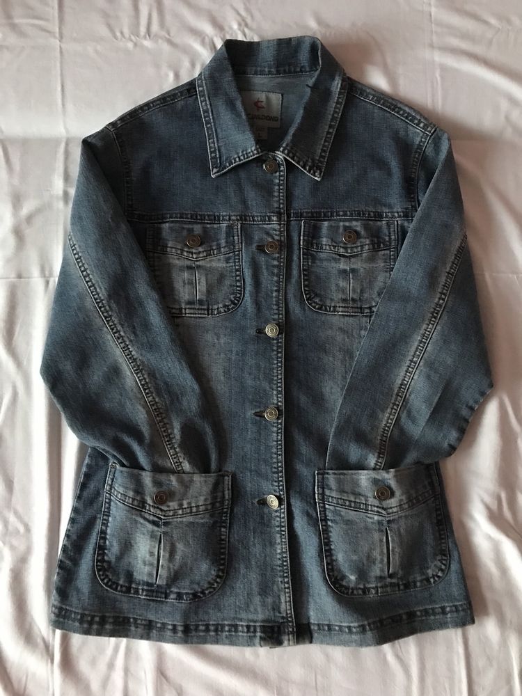 Женская джинсовая синяя кофта курточка, размер L