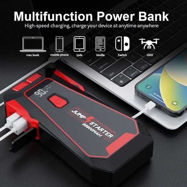 Пусковое устройство бустер для авто Jump Starter X3 99800 мА·ч, 1600A