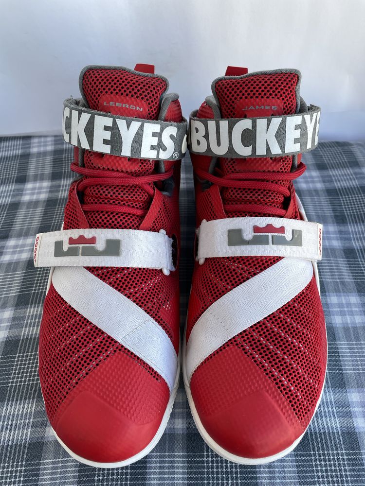 Nike LeBron Soldier IX 9 Premium Ohio State Buckeyes GLFF42