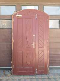 Drzwi drewniane brązowe 140x243 wysokie z łukiem DOWÓZ CAŁY KRAJ