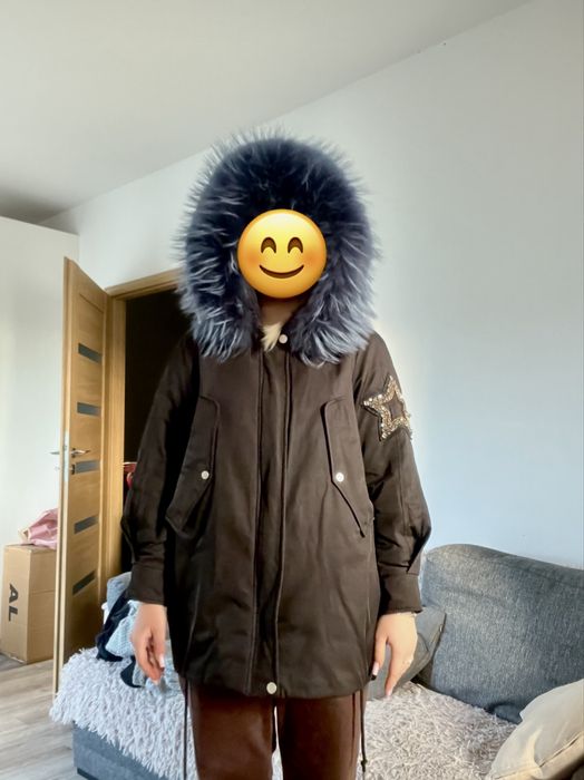 Kurtka zimowa puchowa damska 38 – bardzo ciepła