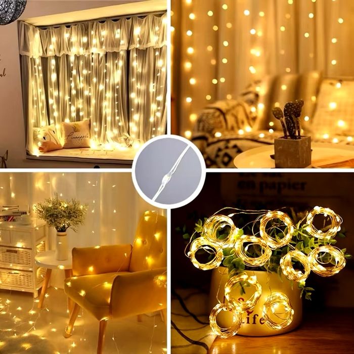 Гірлянда штора 3х3 на вікно з пультом LED