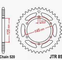 Zębatka JTR855-48 ZBK    Rozmiar 520