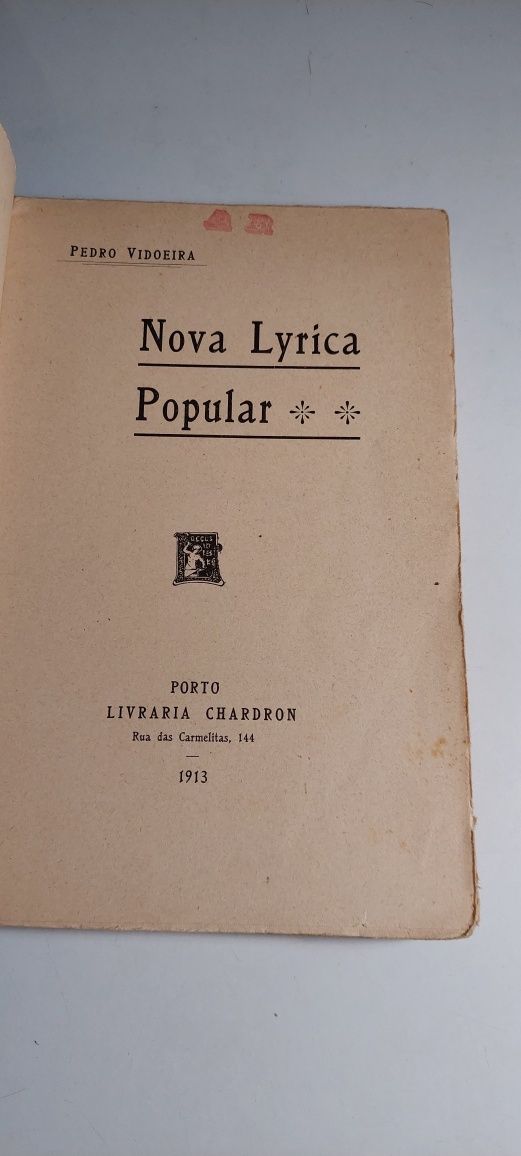 Nova Lyrica Popular - Pedro Vidoeira (1913)