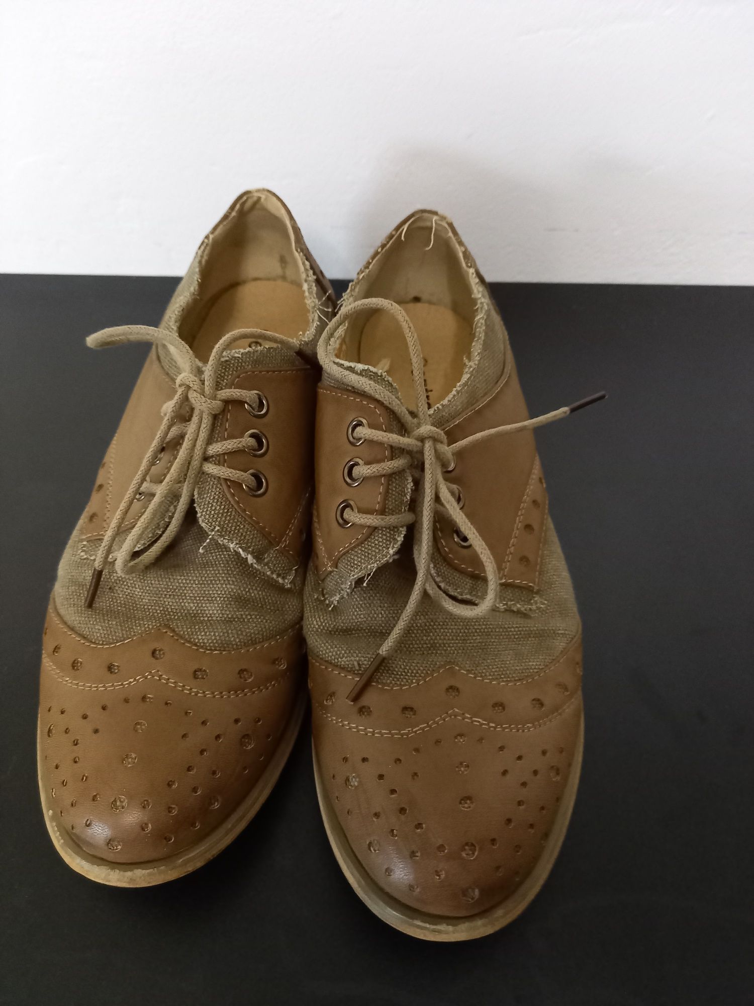 Półbuty oxford khaki Centro rozmiar 39
