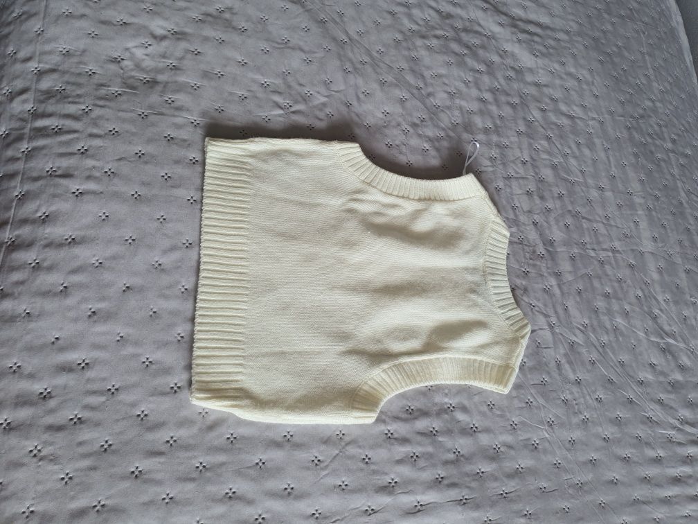 Biały top kamizelka sweterek