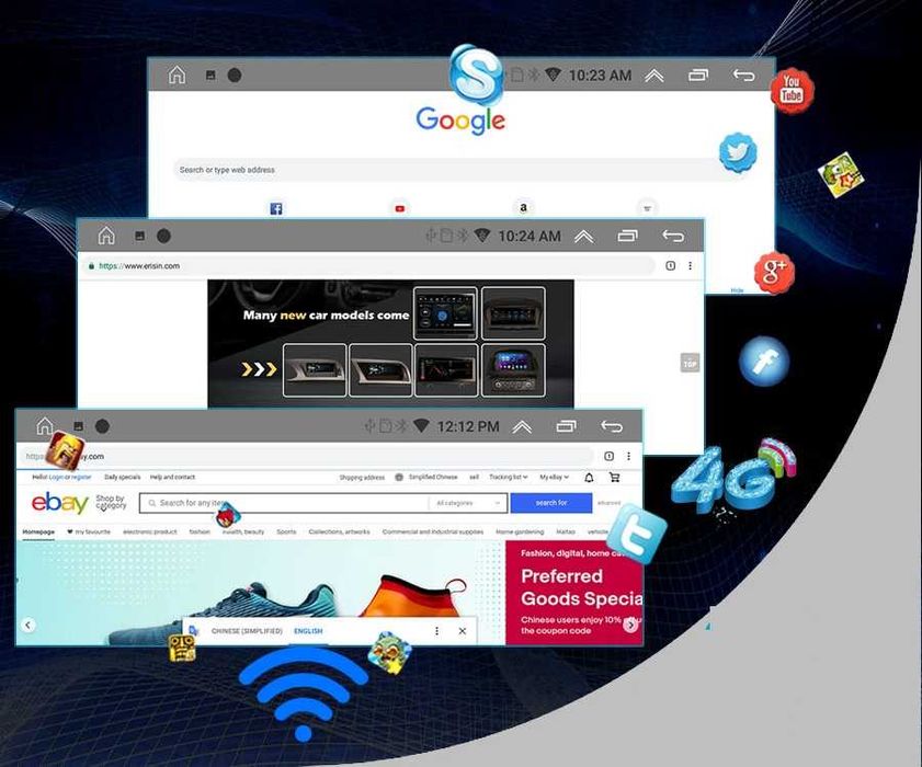 Radio GPS WiFi 4G CarPlay Android BMW E60 E61 E63 E64 E90 Hurt 4x 500