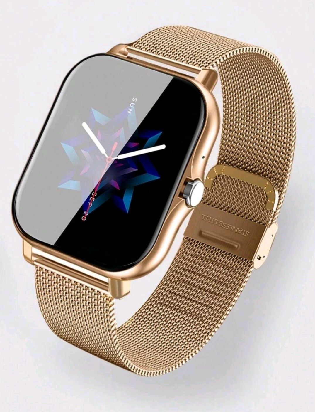 Złoty smartwatch bransoleta + pasek