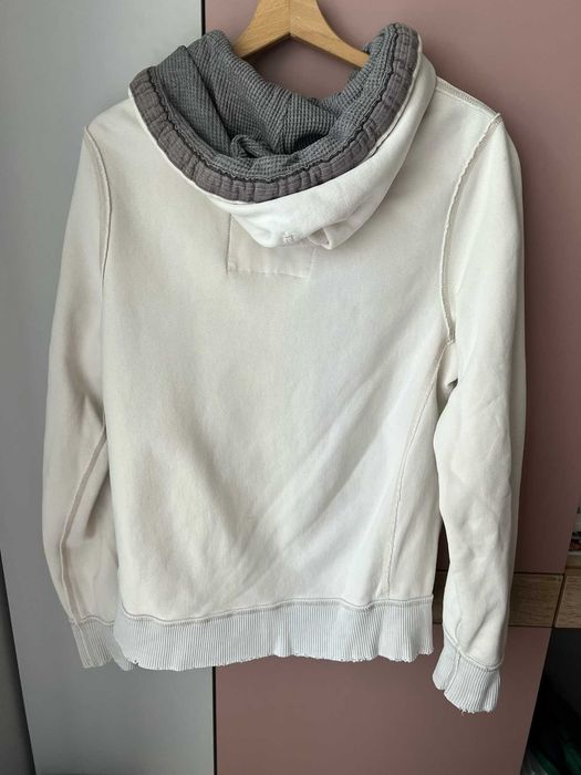 Biała zapinana na suwak bluza z kapturem, Abercrombie&Fitch