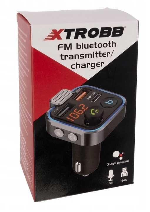 Transmiter Bluetooth FM Ładowarka 2x USB + Typ-C * VideoPlay Wejherowo