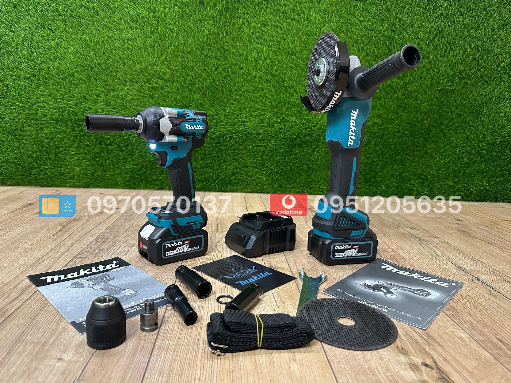 Набір 2/1 Makita Болгарка DGA504 + Гайковерт імпакт DTW500 АКБ 36V 8Ah