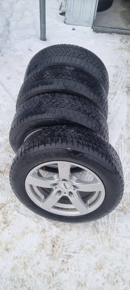 koła aluminiowe 16 cali BMW RIAL opony zima 205/60 r16 wysyłka‼️