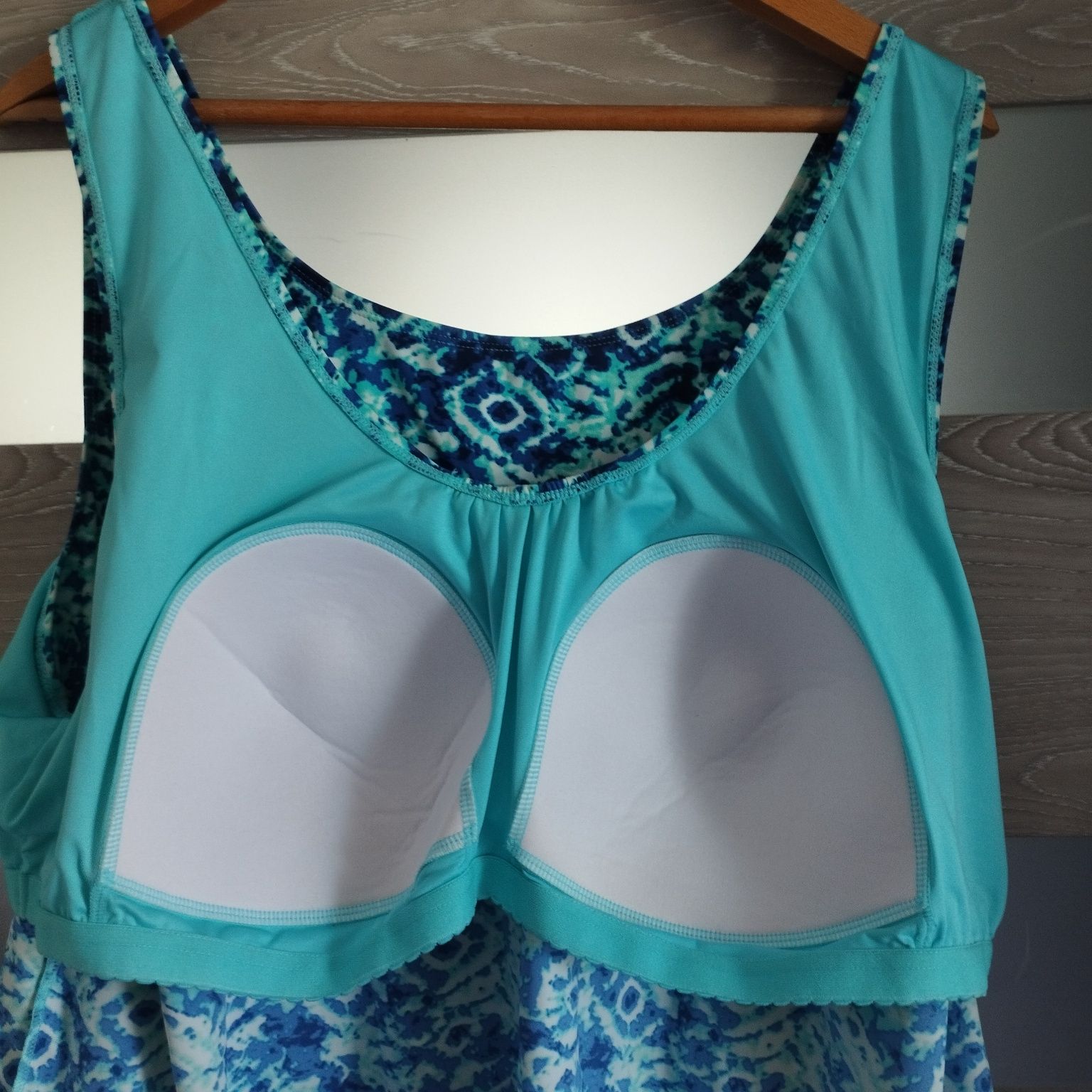 Tankini Bonprix 46/48 usztywniane miseczki TURKUS GRANAT – lato, plaża