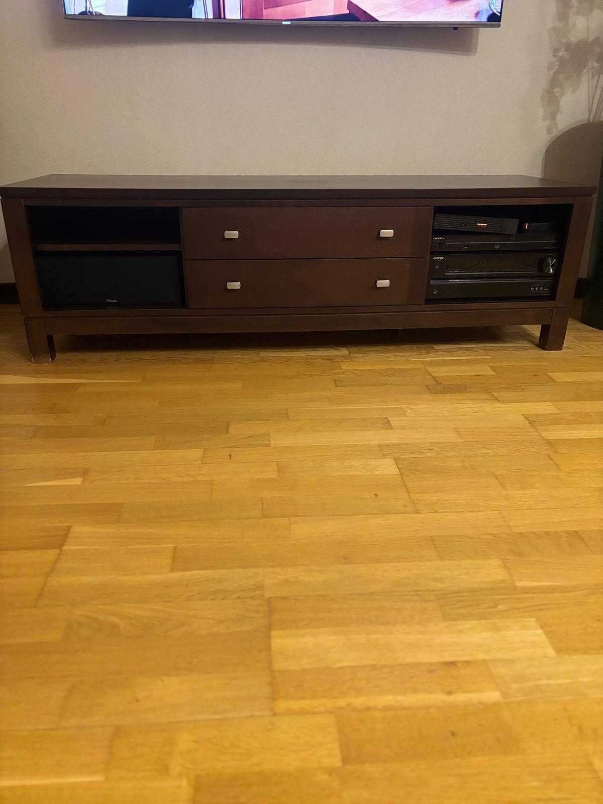 Sprzedam szafkę RTV – drewniana, ciemne drewno