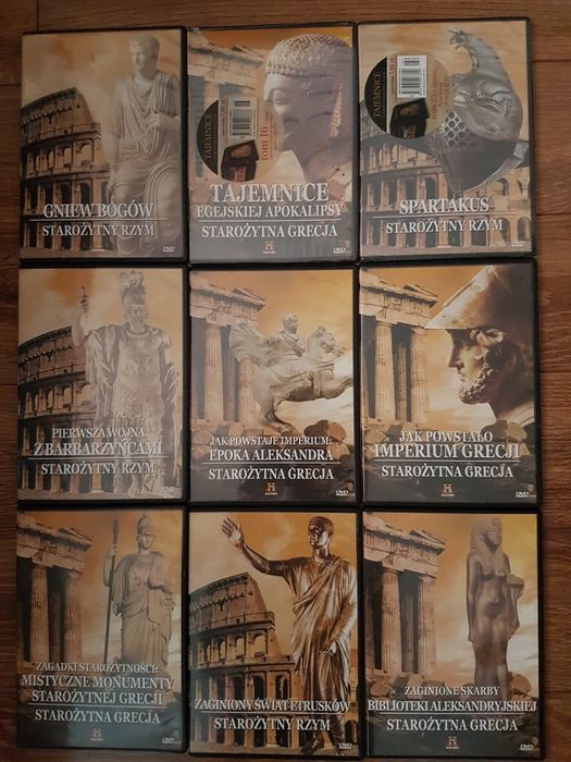 Płyty DVD Starożytny Rzym i Grecja 9 szt