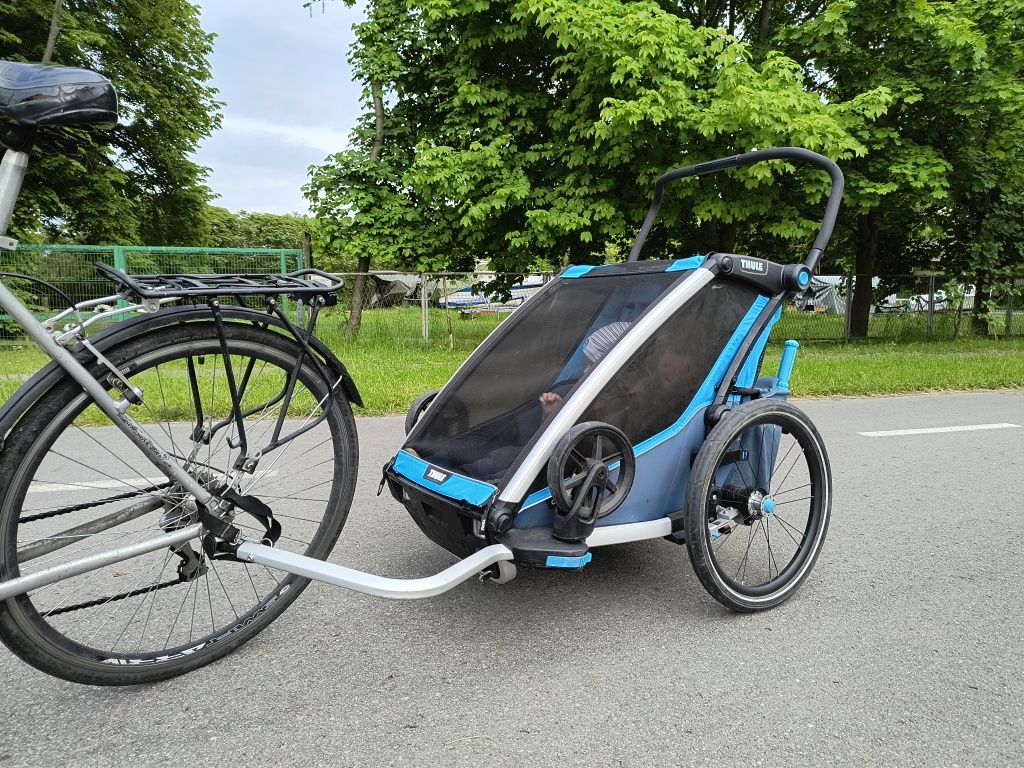Thule Cross 2 - KOMPLET - przyczepka rowerowa dla 2