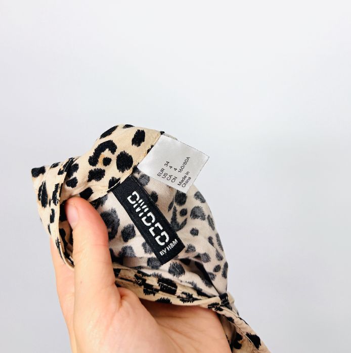 Top na ramiączkach w panterkę XS 34 H&M