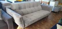 Sofa LIZBONA -25% bez funkcji komfortowy leniuch w miękkiej szarej tk.
