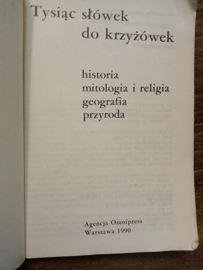 1000 słówek do krzyżówek