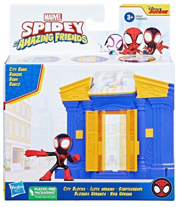 spidey zestaw bank + figurka miles morales f8362