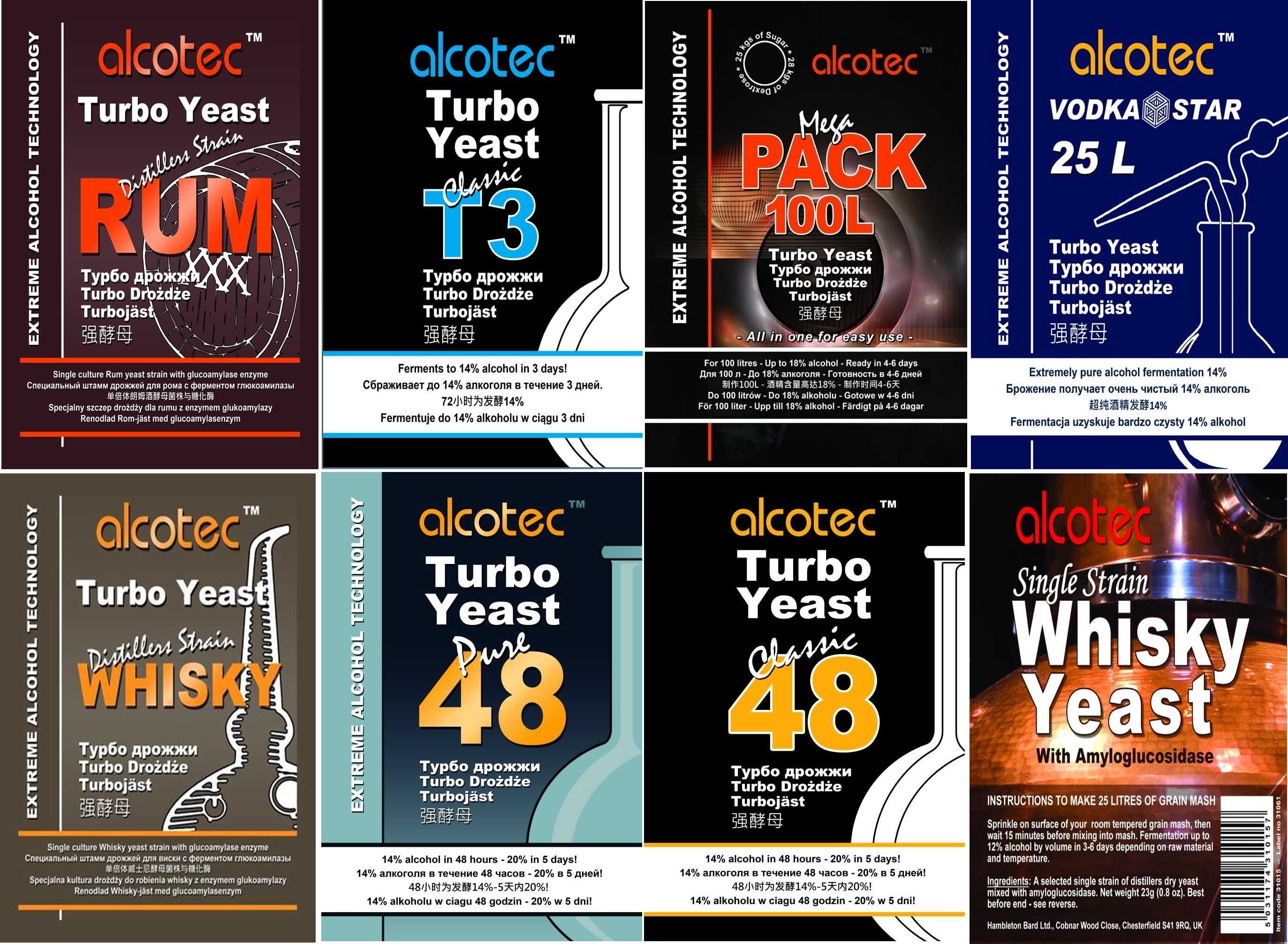 Дріжджі для віскі Alcotec TURBO Whisky 3 штуки.