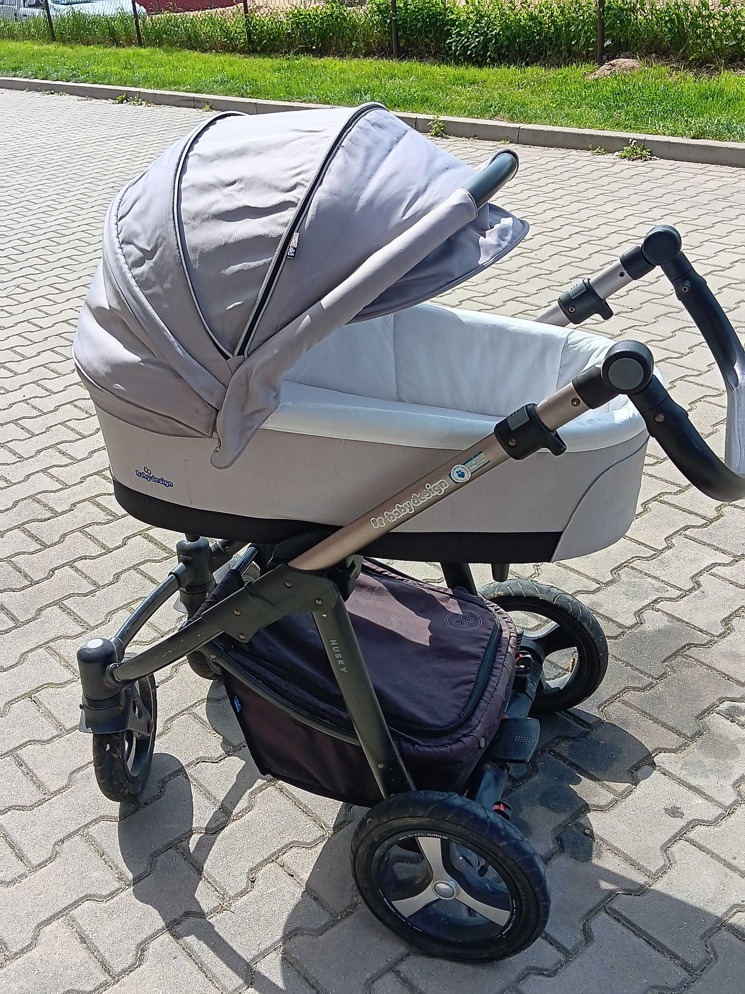 Wózek Baby Design Husky  + dostawka + akcesoria