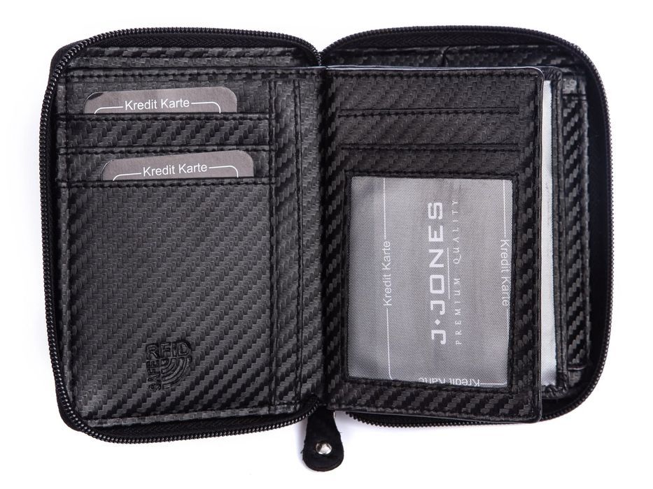 portfel męski czarny  zapinany na zamek  J Jones